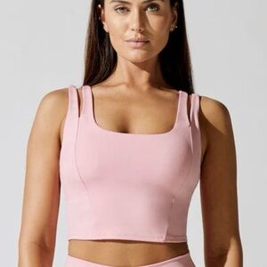 Carbon38 x Eleven by Venus Williams Split Strap Corset Tank in Peony Pink